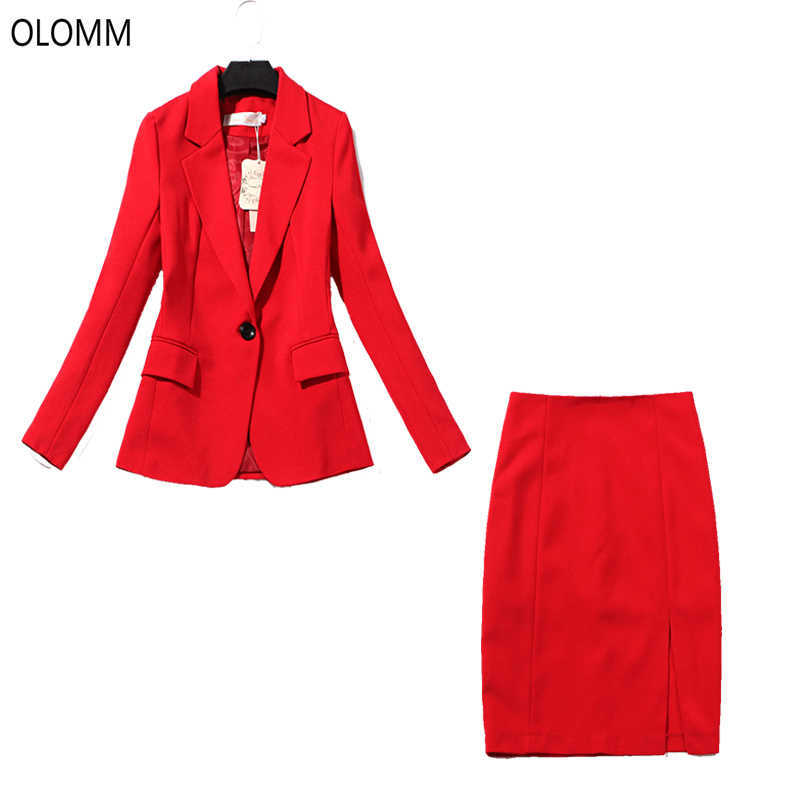 High-quality fabric women's professional skirt suit Slim Feminine Red Blazer Casual half body bag hip office 210527
High-quality fabric women's professional skirt suit Slim Feminine Red Blazer Casual half body bag hip office 210527