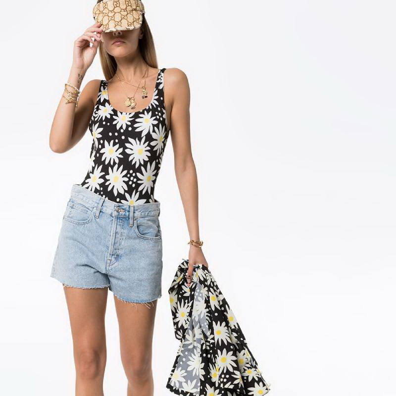 Sexy monokini Swimwear Women Swimsuit Push Up Sun Flower Bodysuit Bathing Suit Swim Beach Wear Biquini body suit 210514