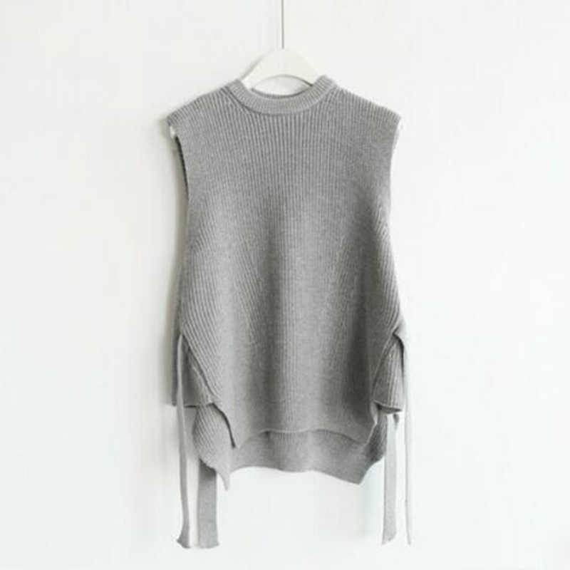 SEDUTMO Autumn Women Vest Sweater Pullovers Knitting Top Winter Vintage Crochet Short Jumper Oversize Waistcoat ED395 210914