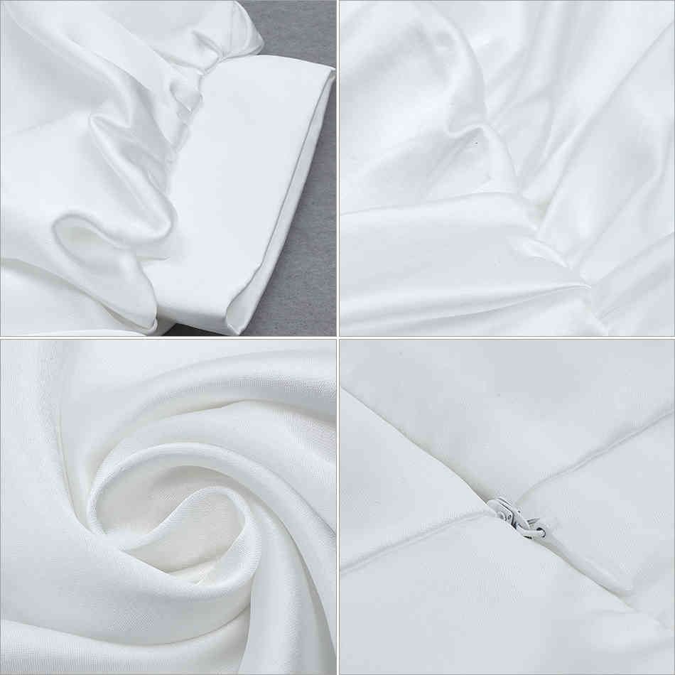 Summer Elegant White Short Sleeve Dress For Women Sexy V Neck Midi Club Fashion Evening Runway Party Lady Dresses 210423