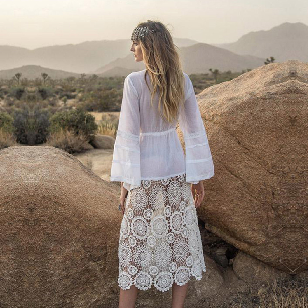 Cotton Beach Cover up Kaftan Sarong Bathing Suit Lace s Pareo Swimsuit Womens Swim Wear Tunic #Q908 210420