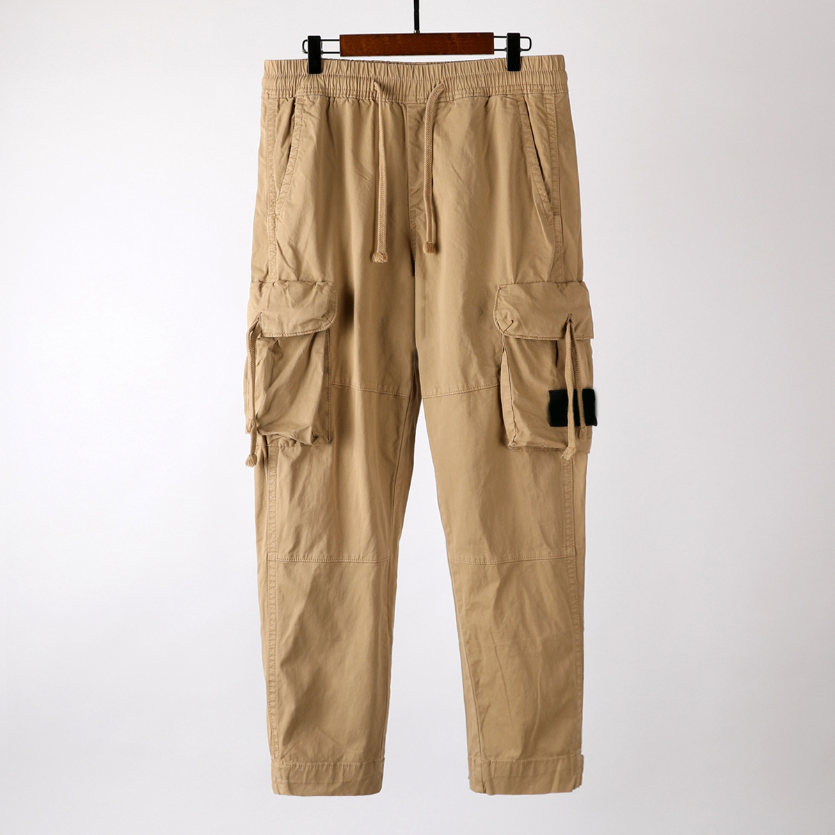 cptoney astone is lan d men's pants designer overalls elastic, Black