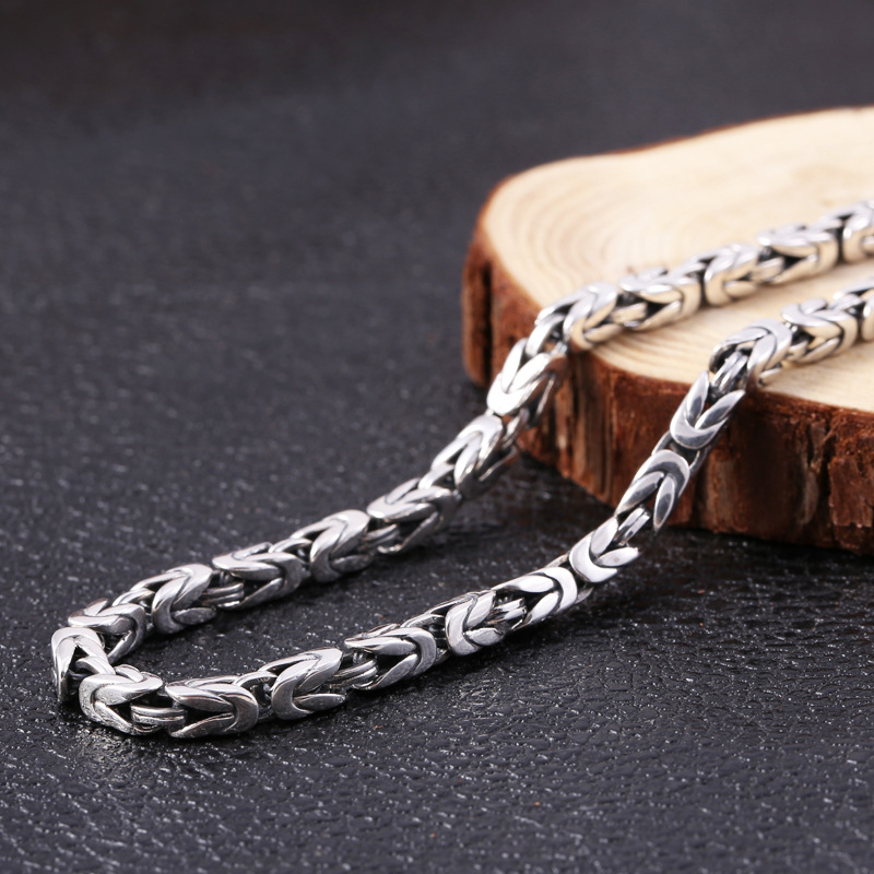 High quality 925 sterling silver handmade link chain necklaces American European antique silver designer jewelry accessories gifts
