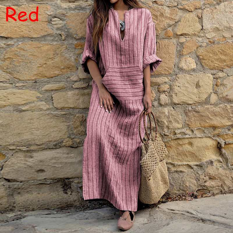 2021zanzea women dress 2021 autumn vintage striped casual loose maxi long dresses v neck long sleeve vestidos plus size robe, Black;gray
2021zanzea women dress 2021 autumn vintage striped casual loose maxi long dresses v neck long sleeve vestidos plus size robe, Black;gray