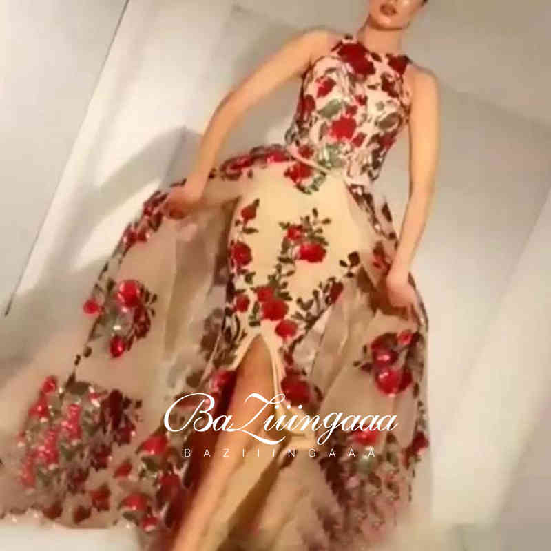 New Elegant Woman Evening Gown Plus size slim printed long evening dress Suitable for Formal Parties LJ201119