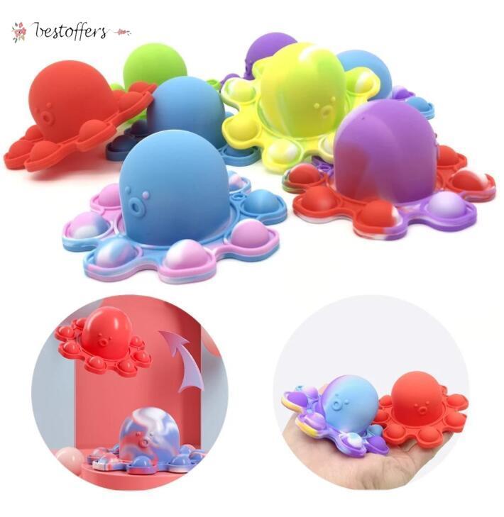 Toys Fidget Funny Rainbow Overturned Expression Flip Doll Silicone Decompression Pendant Toys it