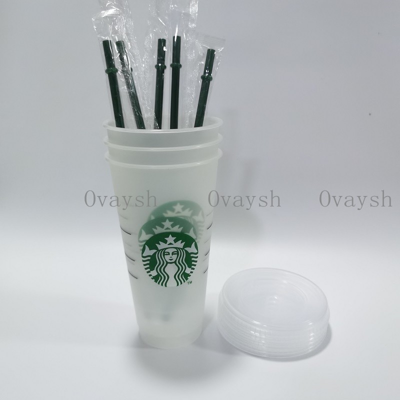 5pcs Starbucks 24OZ/710ml Plastic Tumbler Reusable Clear Drinking Flat Bottom Cup Pillar Shape Lid Straw Mug Bardian
5pcs Starbucks 24OZ/710ml Plastic Tumbler Reusable Clear Drinking Flat Bottom Cup Pillar Shape Lid Straw Mug Bardian