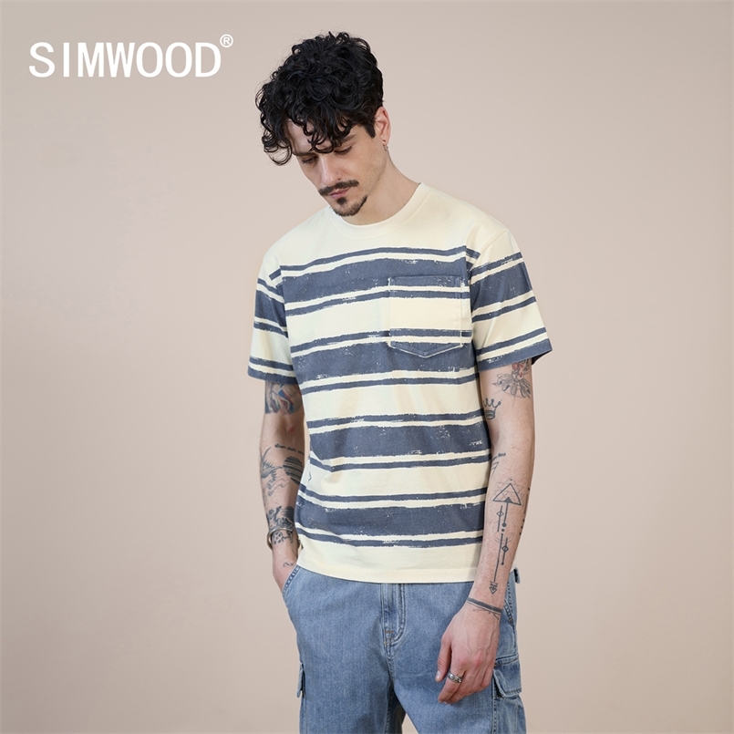 Summer Oversize Vintage Striped T-shirts Men 100% Cotton Chest Pockets Plus Size Tops Quality Brand Clothing 210707, Green
Summer Oversize Vintage Striped T-shirts Men 100% Cotton Chest Pockets Plus Size Tops Quality Brand Clothing 210707, Green