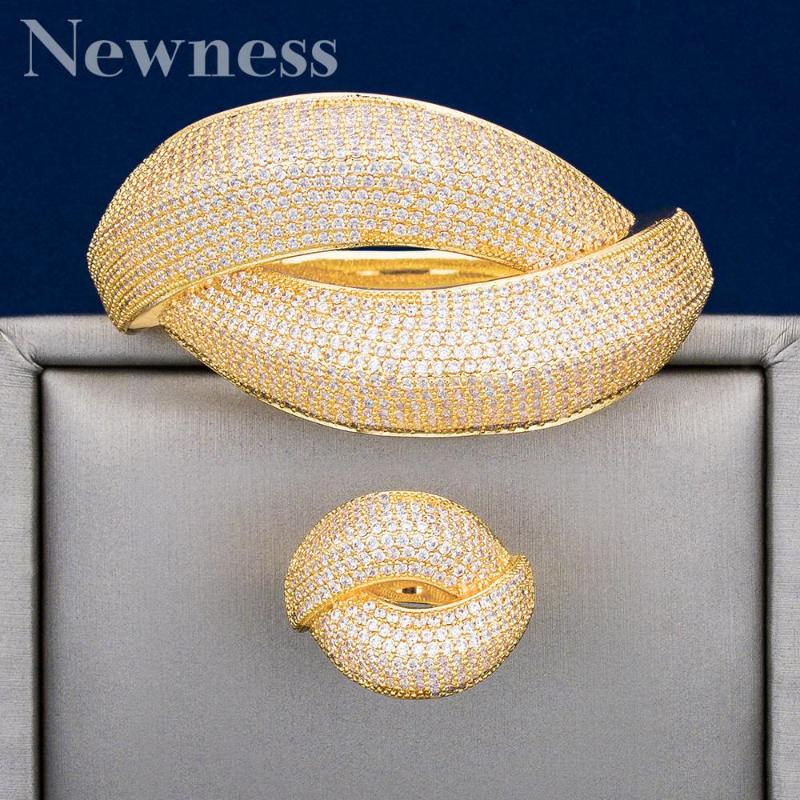 Earrings & Necklace Ness Luxury Geometric Micro Inlay Full Cubic Zircon Racelet Copper Bangle Finger Rings Jewelry Sets Women Bridals Lady B, As pic
Earrings & Necklace Ness Luxury Geometric Micro Inlay Full Cubic Zircon Racelet Copper Bangle Finger Rings Jewelry Sets Women Bridals Lady B, As pic