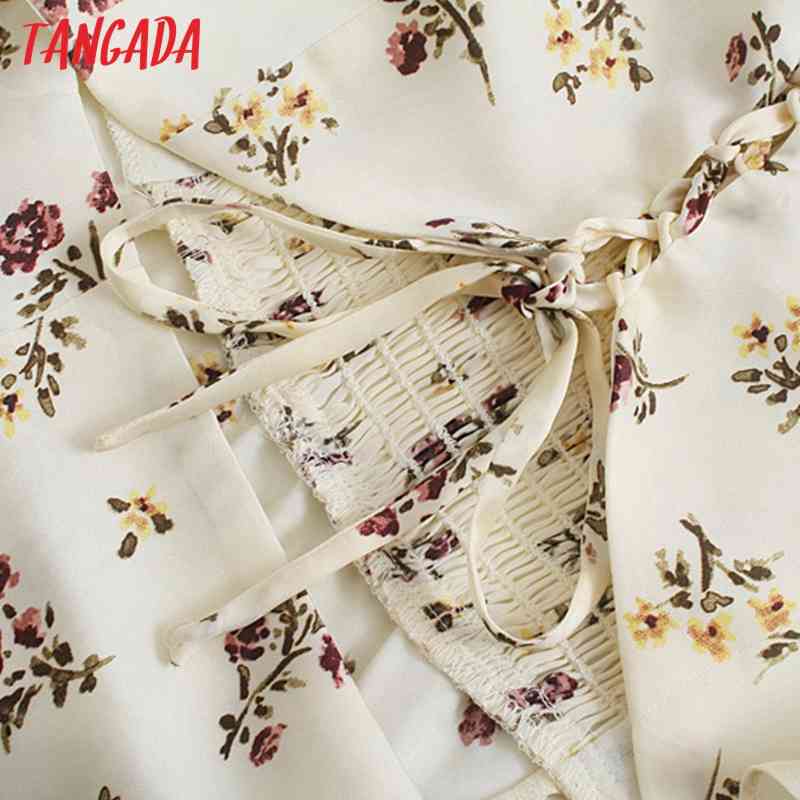 Summer Women Flowers Print Holiday Hollow Short Sleeve Ladies Midi Dress Vestidos 5Z92 210416