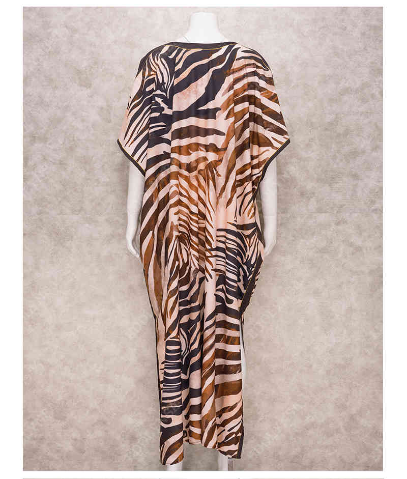 Swimwear Cover-ups Bohemian Printed Long Kimono Cardigan Open Front Women Plus Size Beach Wear Swim Suit Cover Up Q1214 210420