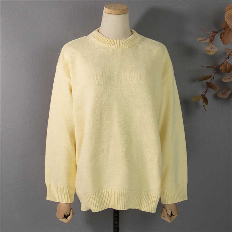 Colorfaith Pure Cotton Winter Spring Women Sweater Pullovers Minimalist Oversize Knitted Elegant Ladies Jumpers SW1923 210914