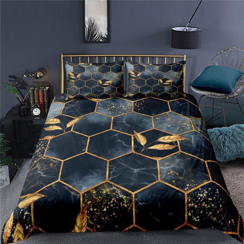 Home Textile Luxury 3D Geometry Print 2/3Pcs Comfortable Duvet Cover PillowCase Bedding Sets Queen And King EU/US/AU Size