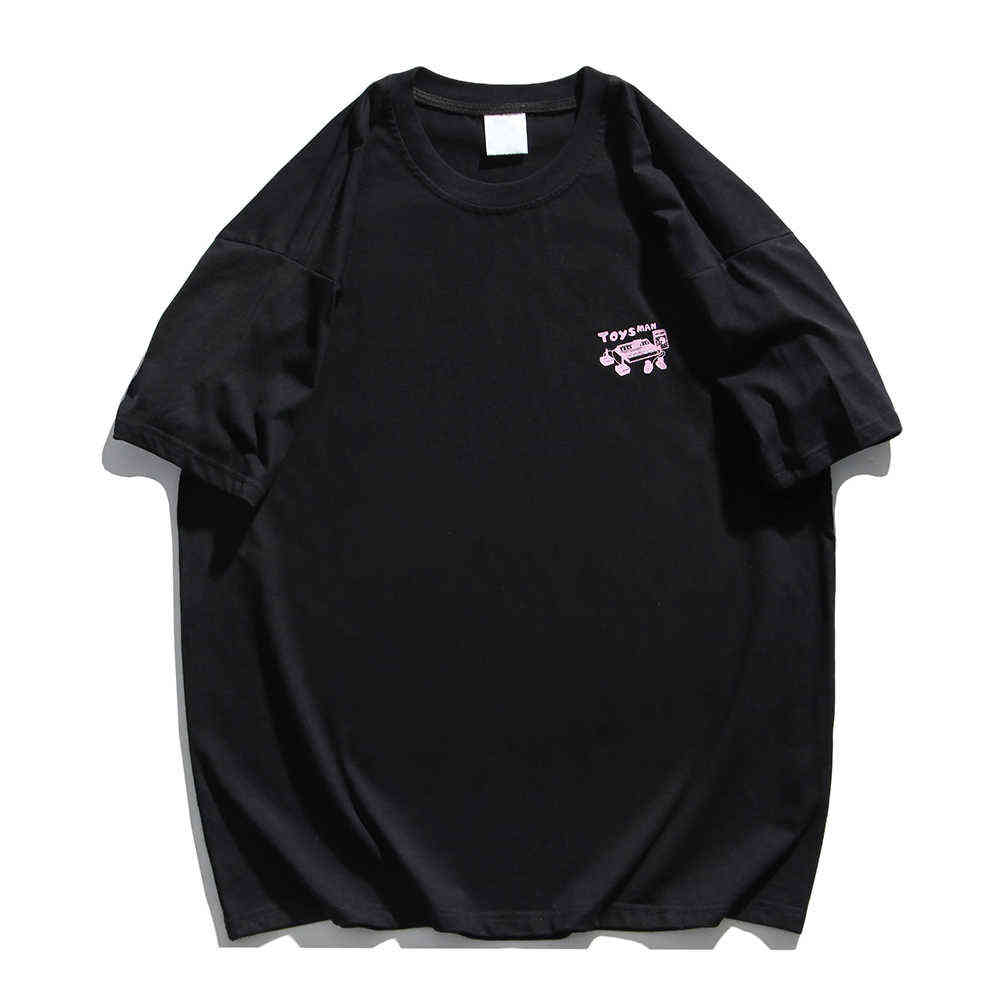 Printing Cotton Tee Shirts Men Summer O-neck Oversized Men's Tshirt Cotton Tee Black Purple 210603