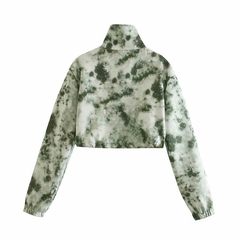 Sweatshirt Women Crop s Fashion Long Sleeve With Zipper Adjustable Hem DrawString 04 210628