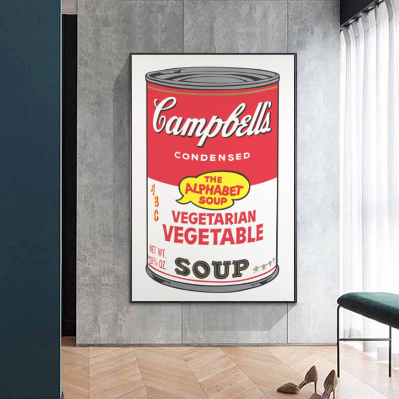 Canvas Painting Vintage Andy Warhol Tomato Soup Abstract Interior Gallery Decorative Picture Wall Pictures For Living Room Home Decoration