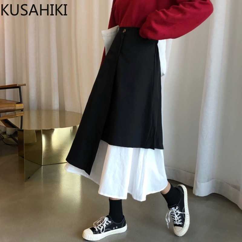 KUSAHIKI Korean Patchwork Irregular Women Skirts Causal High Waist Hit Color Mujer Faldas Spring Elegant Femme Skirt 6F471 210602, Khaki
KUSAHIKI Korean Patchwork Irregular Women Skirts Causal High Waist Hit Color Mujer Faldas Spring Elegant Femme Skirt 6F471 210602, Khaki