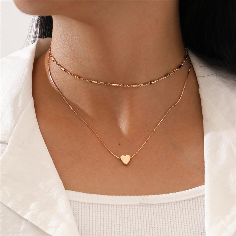 Pendant Necklaces Simple Fashion Female Clavicle Necklace For Women Multi-Layer Gold Color Chain Heart, Silver
Pendant Necklaces Simple Fashion Female Clavicle Necklace For Women Multi-Layer Gold Color Chain Heart, Silver