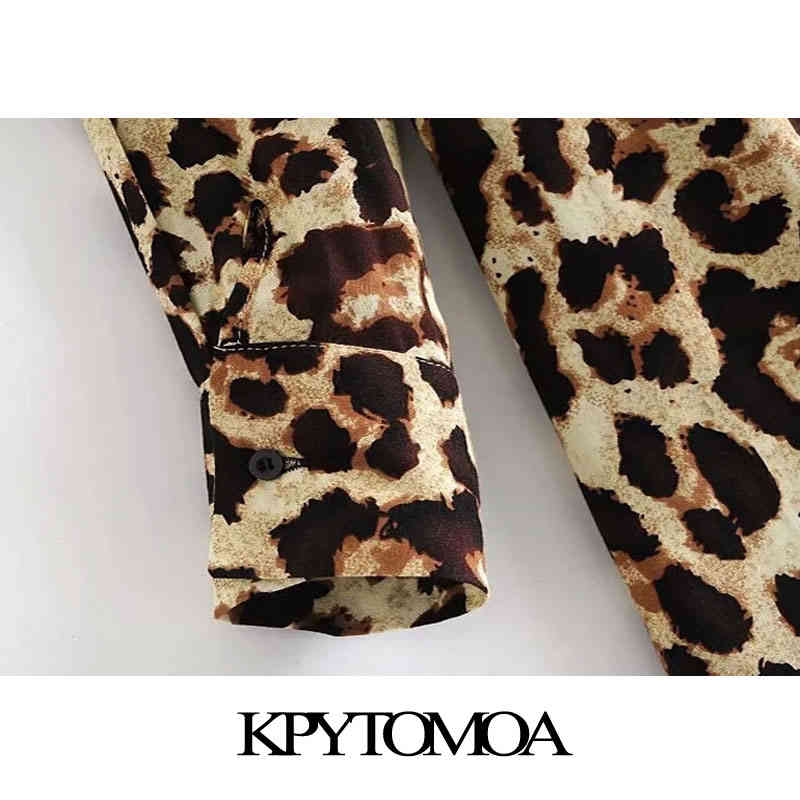 Women Chic Fashion With Bow Tied Leopard Print Mini Dress V Neck Long Sleeve Female Dresses Vestidos Mujer 210420