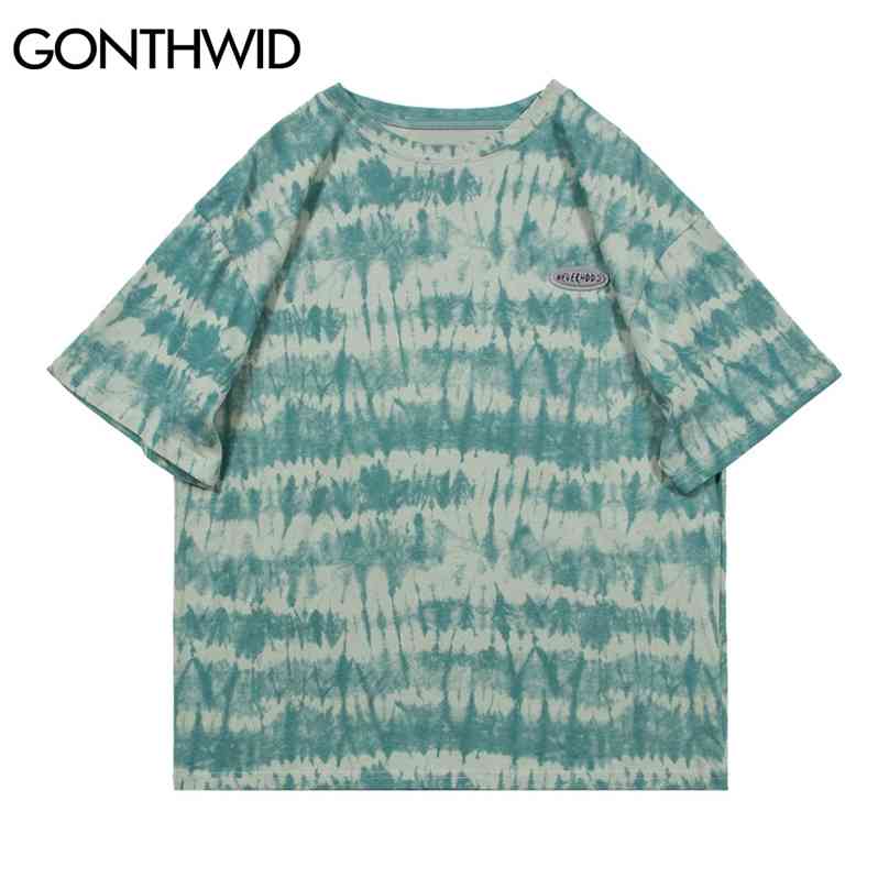 Streetwear Tshirts Hip Hop Tie Dye Stripe Tees Shirts Harajuku Fashion Short Sleeve T-Shirts Casual Cotton Loose Tops 210602, Green
Streetwear Tshirts Hip Hop Tie Dye Stripe Tees Shirts Harajuku Fashion Short Sleeve T-Shirts Casual Cotton Loose Tops 210602, Green