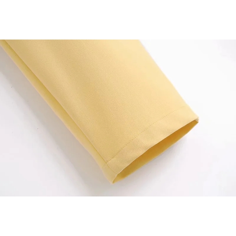 fashion office ladies pants autumn women yellow polyester trousers stylish female casual pant streetwear girls trouser 210430