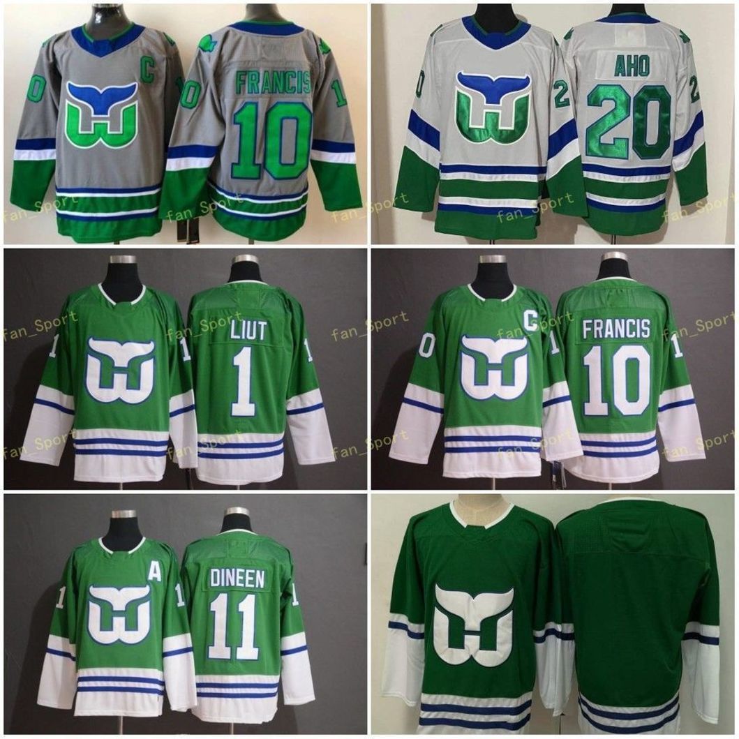 Hartford Whalers 10 Ron Francis Jersey 1 Mike Liut 11 Staal Whalers 20 Sebastian Aho Carolina Hurricanes 26 Ray Ferraro Grey Hockey Stitched, Black;red
Hartford Whalers 10 Ron Francis Jersey 1 Mike Liut 11 Staal Whalers 20 Sebastian Aho Carolina Hurricanes 26 Ray Ferraro Grey Hockey Stitched, Black;red