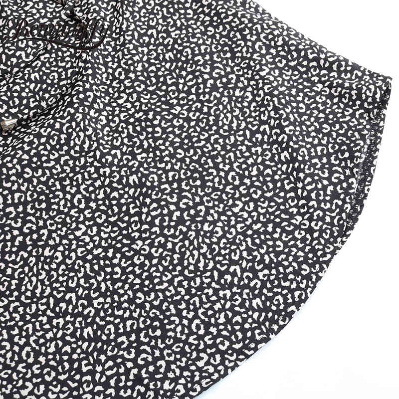 Tie Neck Printed Women Tops And Blouses Spring Summer V-neck Long Sleeve Top Female Casual Blusas Free 210510