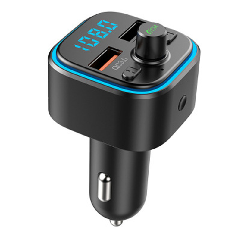 Fast Car Chargers USB Bluetooth Wireless FM Radio Transmitter Adapter HandsFree Calling 6 Colors LED Backlit With QC3.0 Charging Supports TF Card & U 