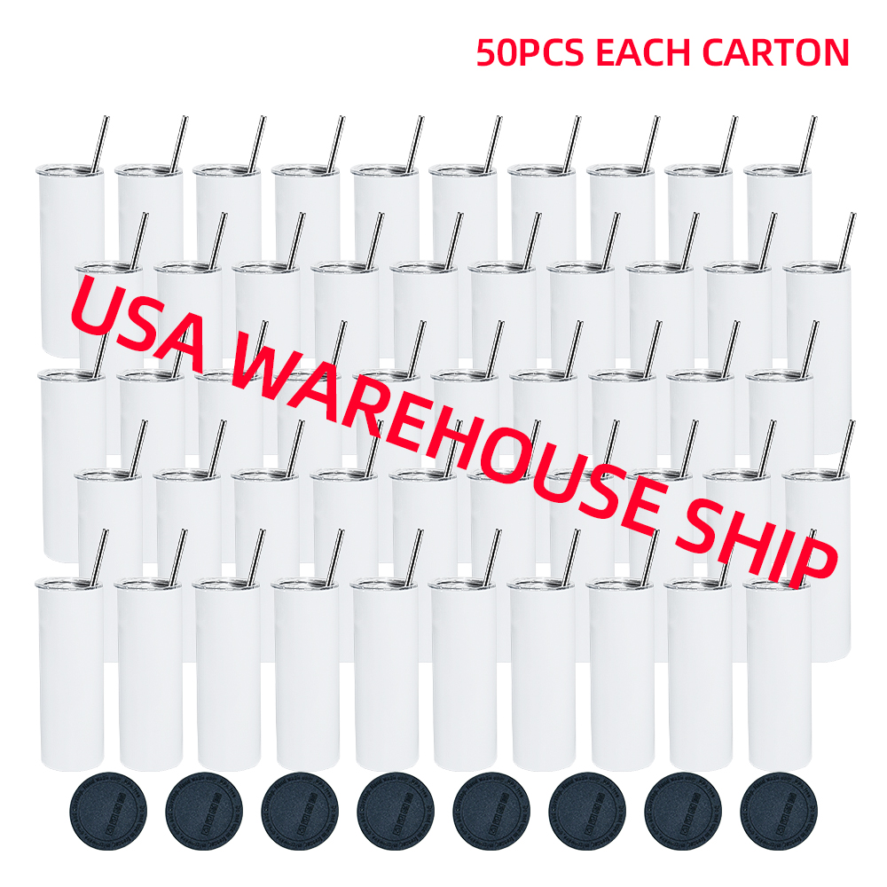 USA warehouse!!! 20oz sublimation blank skinny tumbler with metal straw and black bottom cover sublimatable stainless Steel slim tumblers no tapper straight cup, White sub
USA warehouse!!! 20oz sublimation blank skinny tumbler with metal straw and black bottom cover sublimatable stainless Steel slim tumblers no tapper straight cup, White sub