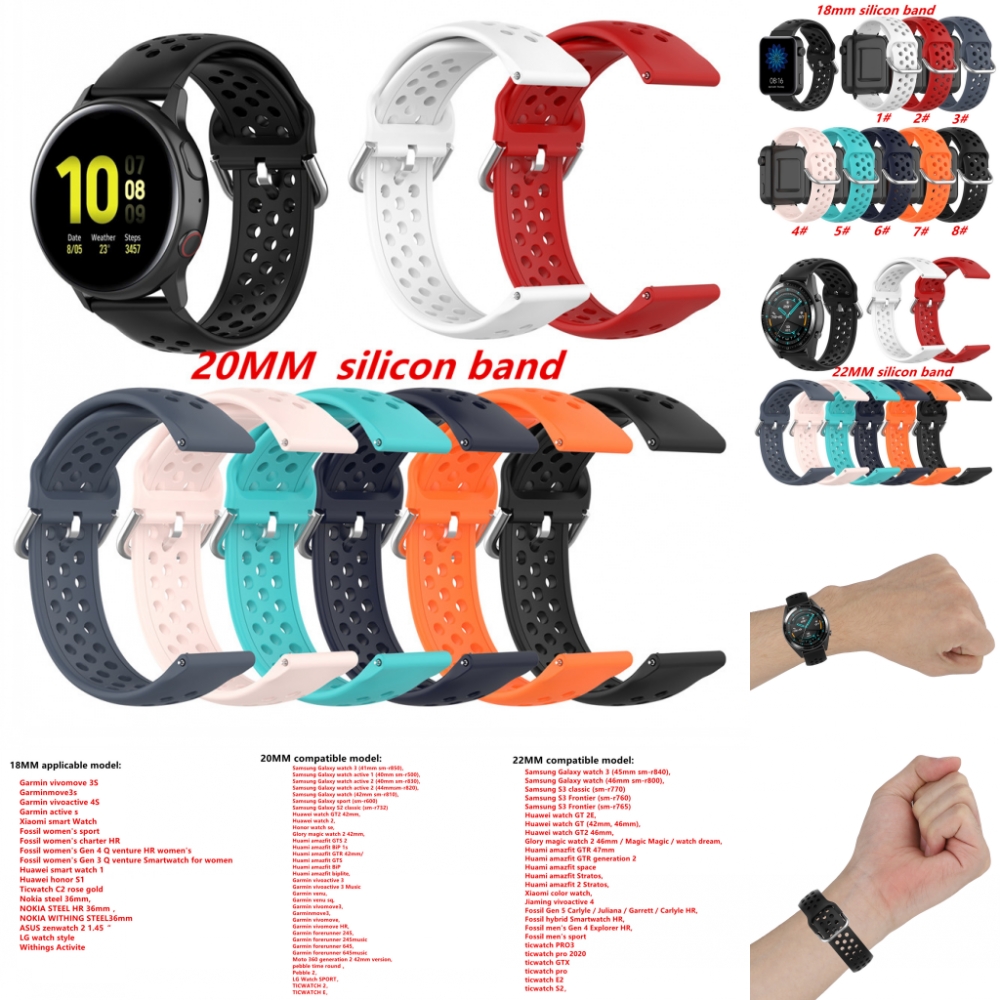 Soft Silicone Watch Strap Band For Samsung Galaxy Watch3 41mm 45mm Replacement band for strap 18mm 20mm 22mm
Soft Silicone Watch Strap Band For Samsung Galaxy Watch3 41mm 45mm Replacement band for strap 18mm 20mm 22mm