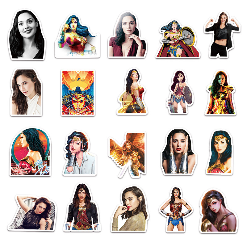 50PCS/Lote Movie Won-der Women Macbook Sticker Personalized Graffiti Star Decal For Laptop Car Motorcycle Scooter Notebook Luggage Gift DIY Stickers