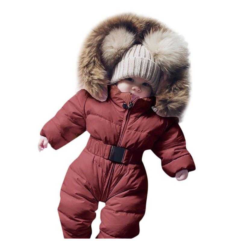 Jumpsuits Winter Clothes Infant Baby Snowsuit Boy Girl Romper Jacket Hooded Jumpsuit Warm Thick Coat Outfit Kids Outerwear Clothing