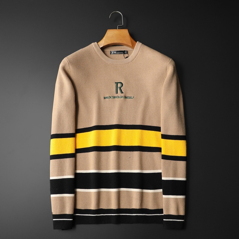 boutique sweater men's in autumn and winter of 2021 fashion embroidered striped, White;black
boutique sweater men's in autumn and winter of 2021 fashion embroidered striped, White;black