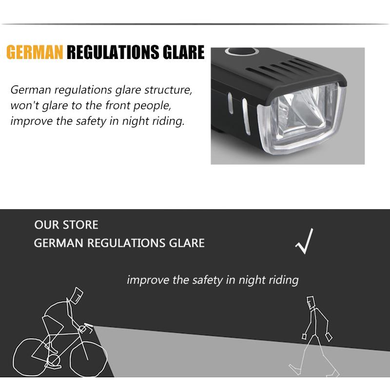 2000mAh Bicycle Front Light Bike Flashlight Bicycle Lantern LED USB Rechargeable MTB Bike Rear Lamp for Cycling Motorcycles Headli