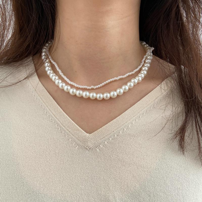 Chokers Double Simple Pearl Necklace For Women Fashion Short Clavicle Chain White Beaded Choker Female High Jewelry Set Accessories Gift
Chokers Double Simple Pearl Necklace For Women Fashion Short Clavicle Chain White Beaded Choker Female High Jewelry Set Accessories Gift