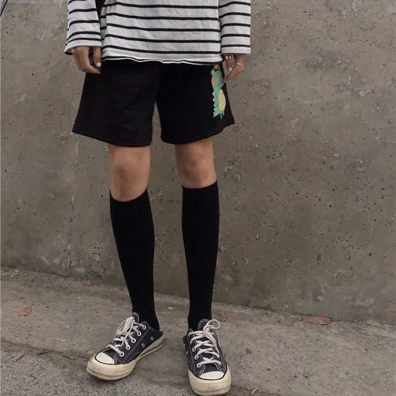 High Waist Summer Sports Pants Women Cotton Thin Breathable Shorts Casual Capris Loose Harajuku Cute Printed 210714