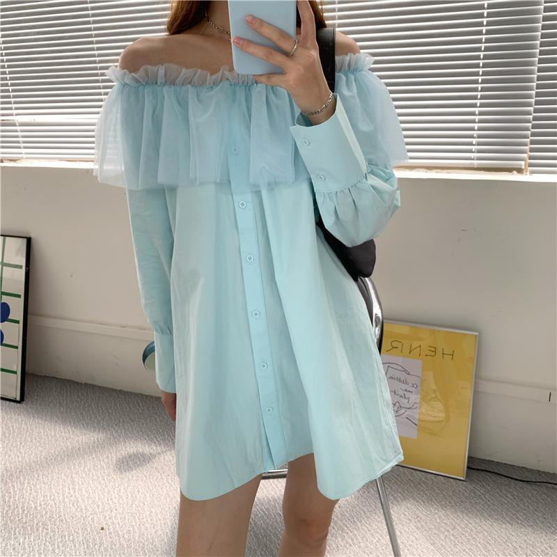 Casual Dresses Hzirip 2021 Autumn Mini Dress Short Slash Neck Mesh Solid Female Long Sleeve Shirt High Waist Fresh A-Line All Match, Blue
Casual Dresses Hzirip 2021 Autumn Mini Dress Short Slash Neck Mesh Solid Female Long Sleeve Shirt High Waist Fresh A-Line All Match, Blue