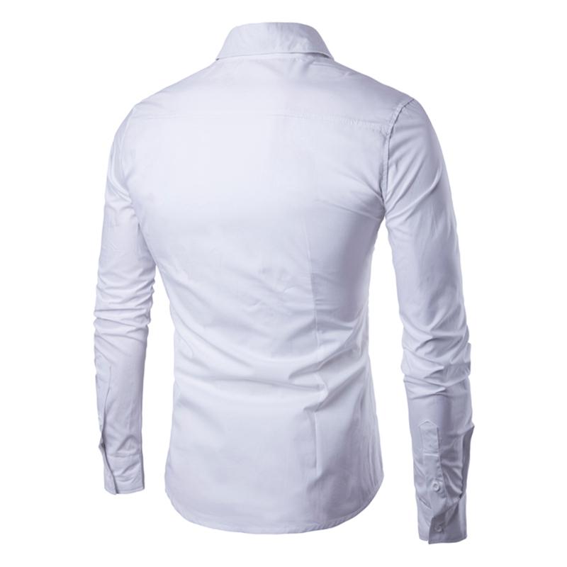 Color Patchwork Fashion Men's Shirts M-3XL Young Man Slim Fit Full Sleeve Geometric Print Casual Boy Clothes