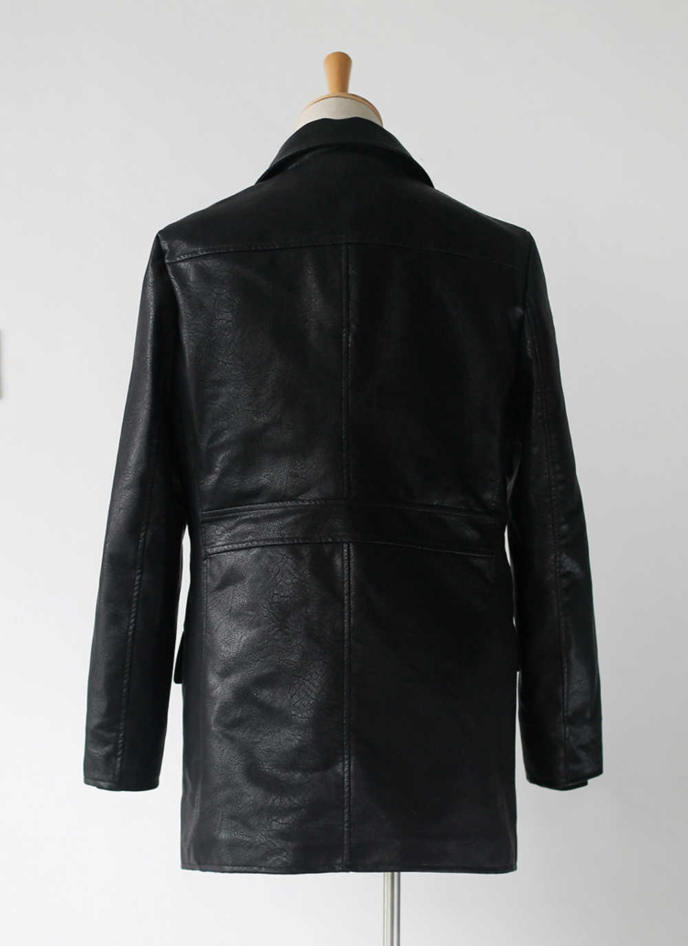 German Repro Kriegsmarine Submarine WW2 U-Boat Faux Leather Coat Military Uniform 211018