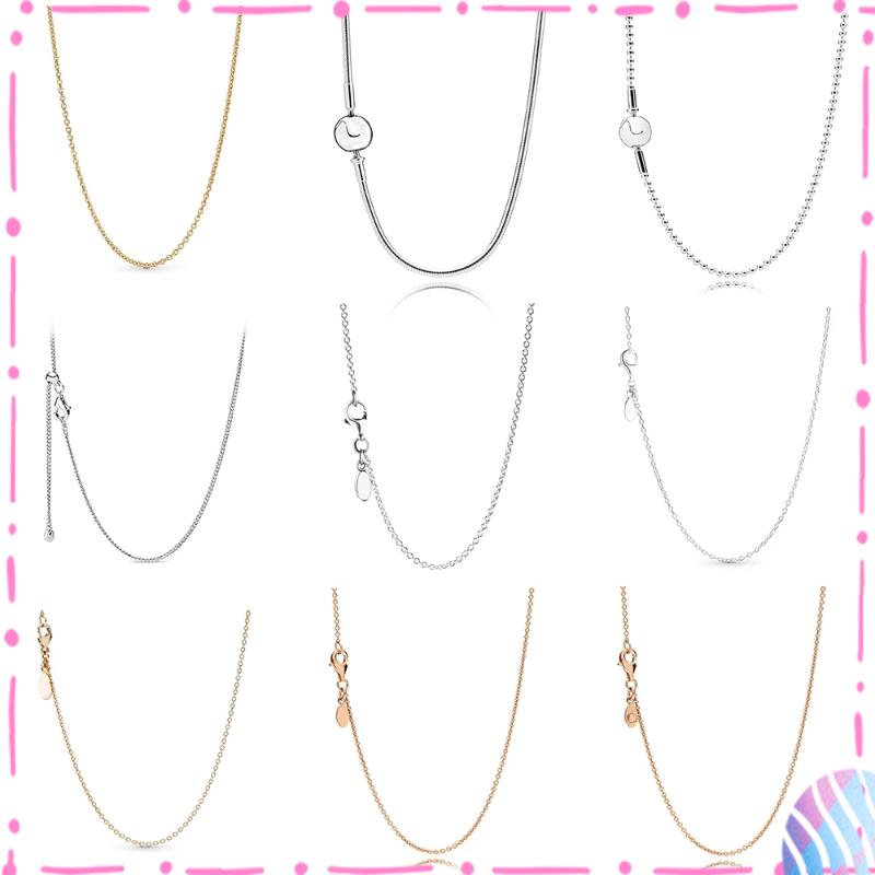 Chains 100% 925 Sterling Silver Pattern (adjustable) Basic Charm Snake Bone Round Bead Chain With Logo All-match Necklace For Women
Chains 100% 925 Sterling Silver Pattern (adjustable) Basic Charm Snake Bone Round Bead Chain With Logo All-match Necklace For Women