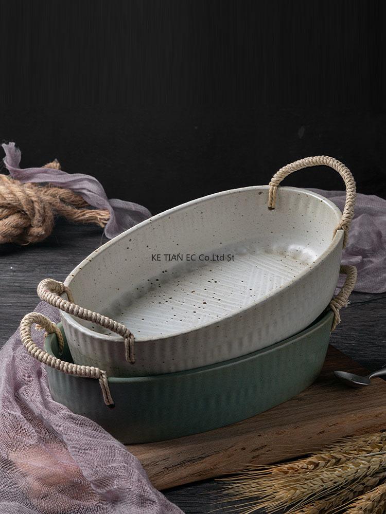 Dishes & Plates Japanese Retro Ceramic Dinner Plate Binaural Rope Tray Household Fruit Dessert Kitchen Stoare Soup Tableware
Dishes & Plates Japanese Retro Ceramic Dinner Plate Binaural Rope Tray Household Fruit Dessert Kitchen Stoare Soup Tableware