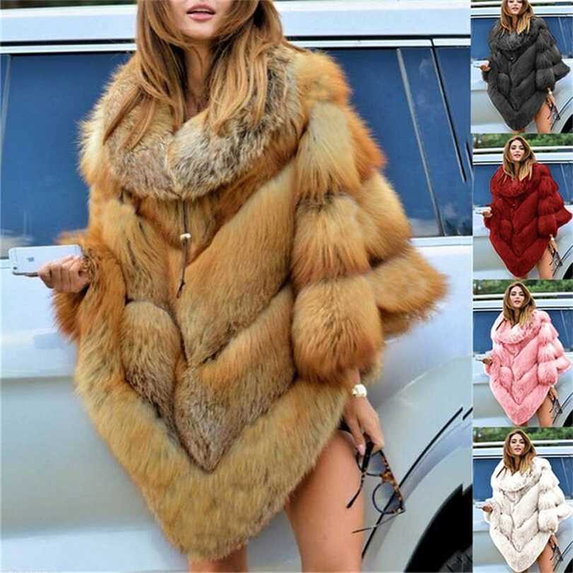 Faux Fur Coat Women Winter Warm Oversized Long Sleeve Luxury Cape Poncho Overcoat Pullover Jacket Outwear Plus Size 211119, Red
Faux Fur Coat Women Winter Warm Oversized Long Sleeve Luxury Cape Poncho Overcoat Pullover Jacket Outwear Plus Size 211119, Red
