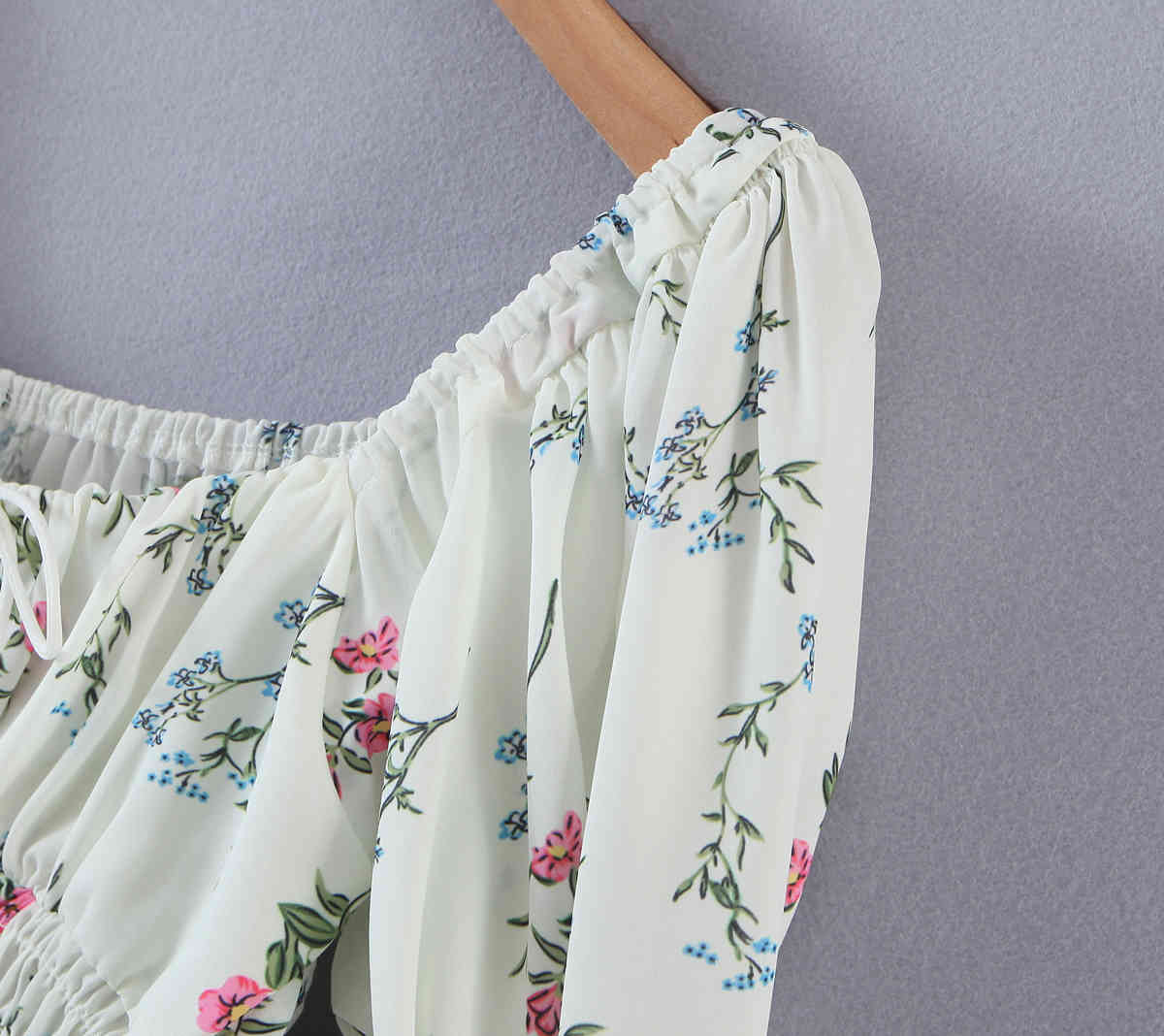 Sexy Elastic Ruched Floral Print Tank Tops Women Summer Short Puff Sleeve Square collar Crop Top High Waist Tees 210429