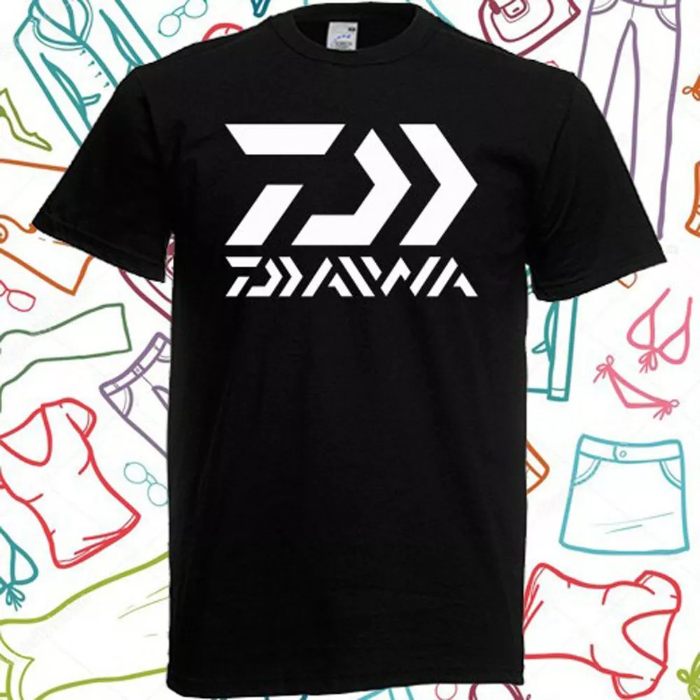 Daiwa Fishing Logo Men's Black T-Shirt Size S to 3XL
