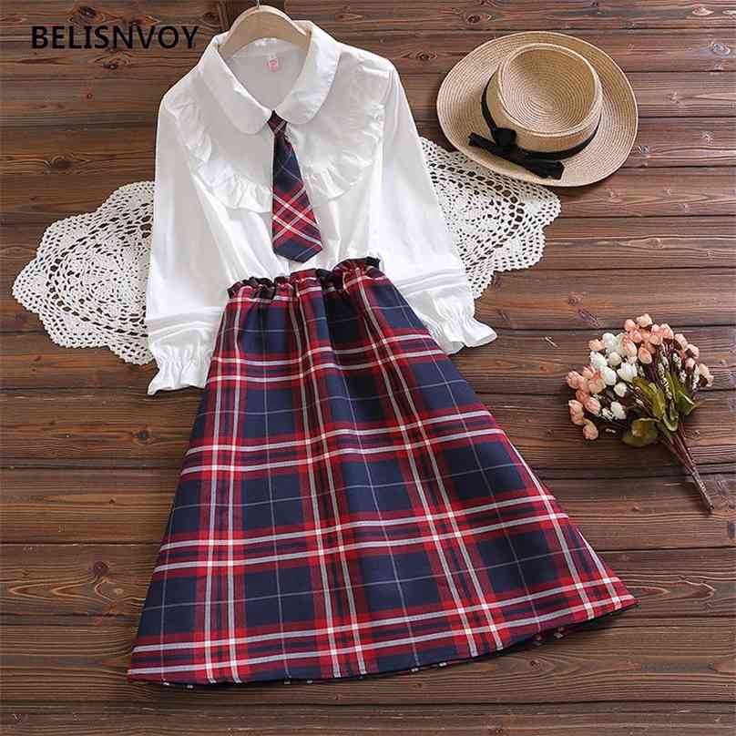 Japanese Preppy Style Spring Autumn Women Dress Peter Pan Collar With Tie Ruffles Patchwork Plaid Cute Kawaii Girl's 210520, Clear
Japanese Preppy Style Spring Autumn Women Dress Peter Pan Collar With Tie Ruffles Patchwork Plaid Cute Kawaii Girl's 210520, Clear