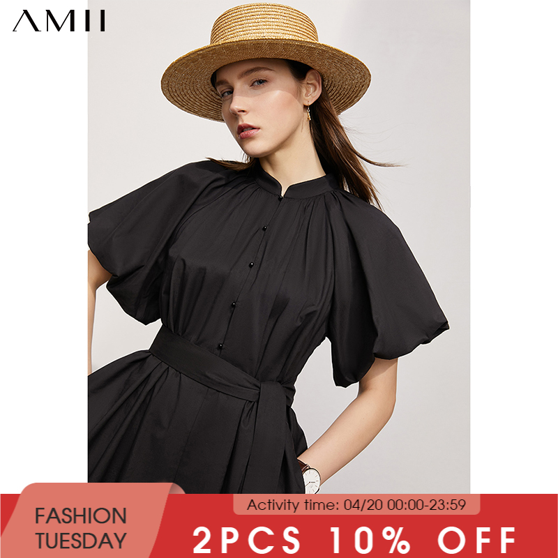 amii minimalism summer new womens dress fashion vintage stand collar belt puff sleeve knee-length aline womens dress 12140580, Black;gray
amii minimalism summer new womens dress fashion vintage stand collar belt puff sleeve knee-length aline womens dress 12140580, Black;gray