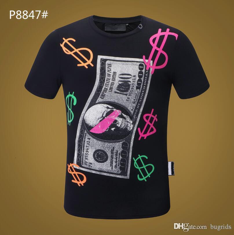 PP Men's T-shirt Summer rhinestone Short Sleeve Round Neck shirt tee Skulls Print Tops Streetwear M-xxxL 8847, White;black
PP Men's T-shirt Summer rhinestone Short Sleeve Round Neck shirt tee Skulls Print Tops Streetwear M-xxxL 8847, White;black