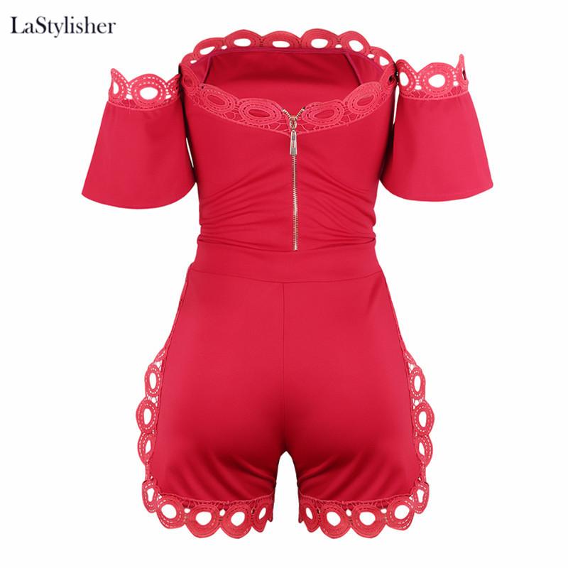 Two Piece Dress LaStylisher Off Shoulder Ladies Suit Clothes Top Shorts Women 2 Sets Plus Size Sexy Lace Summer Clothing Set