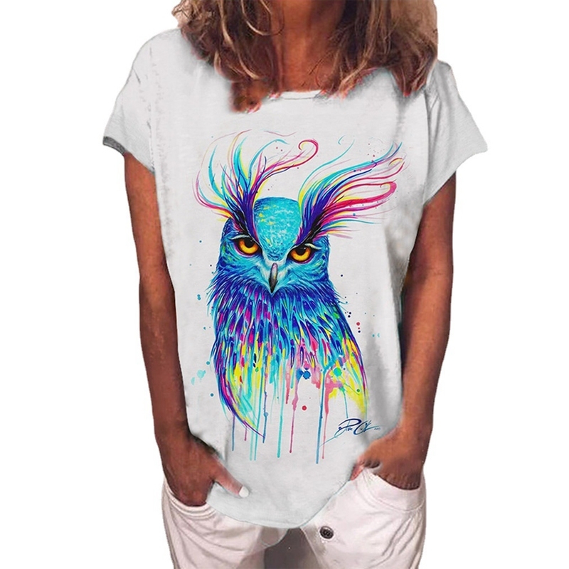 Cartoon Graphic Women's Summer Cotton Printed Short Sleeved Round Neck T Shirt Casual Loose Oversize Ladies Fashion Tops XS-4XL 210406