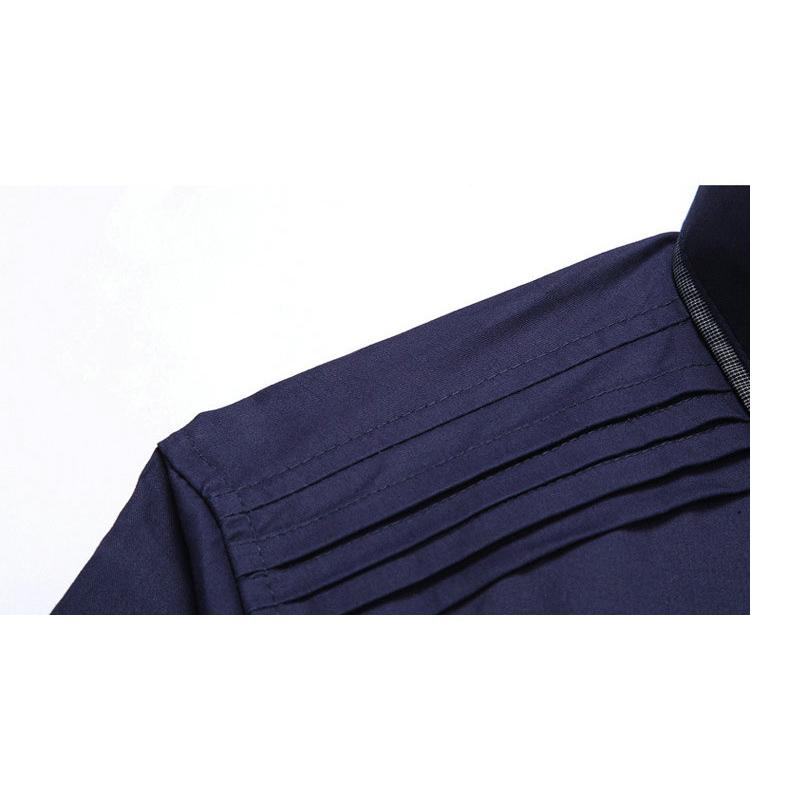 Fashion Casual Men Shirt Long Sleeve Patchwork Slim Fit 100% Cotton Mens Dress Shirts AYG184 Men's